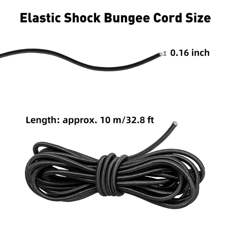 Seafard 10mx4mm Marine Grade Bungee Shock Cords Elastic Tie Down Straps Cable Kayak Stretch String Rope for Marine Kayak, Trailer Strap, Shoe Laces, Hammocks, DIY Crafting (Black) - Image 5